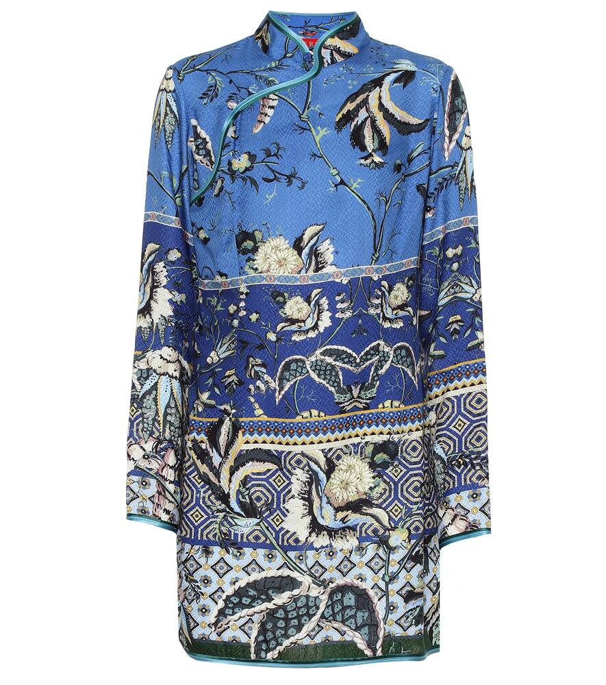 Menezio floral silk-blend dress