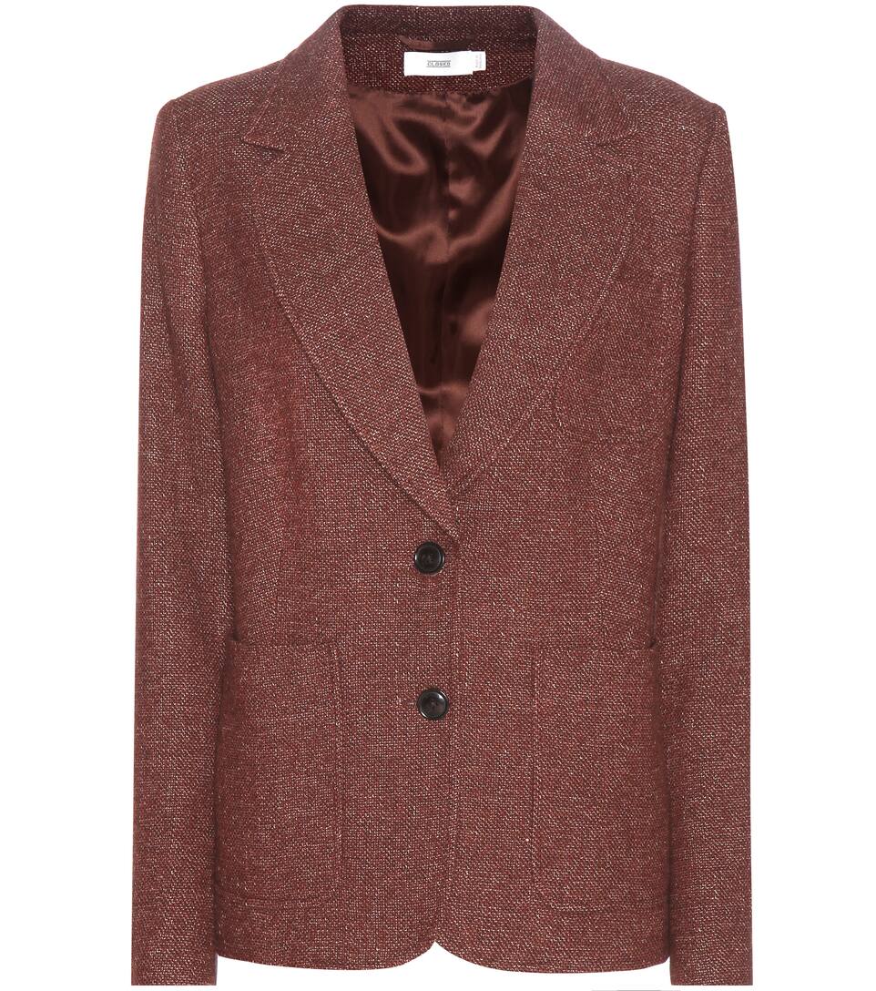 Closed Tweed-Blazer aus einem Woll-Leinengemisch