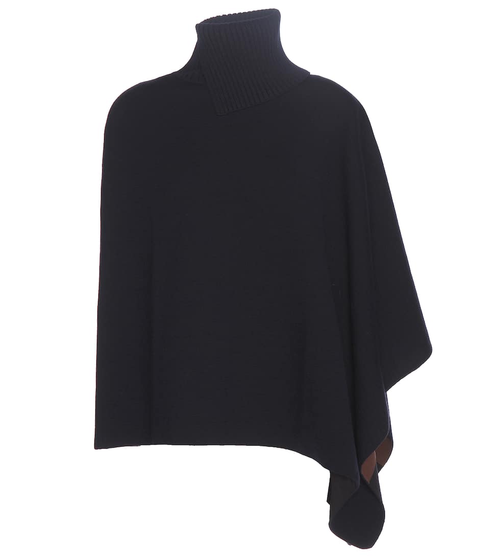 Marni Asymmetrischer Poncho aus einem Schurwollgemisch