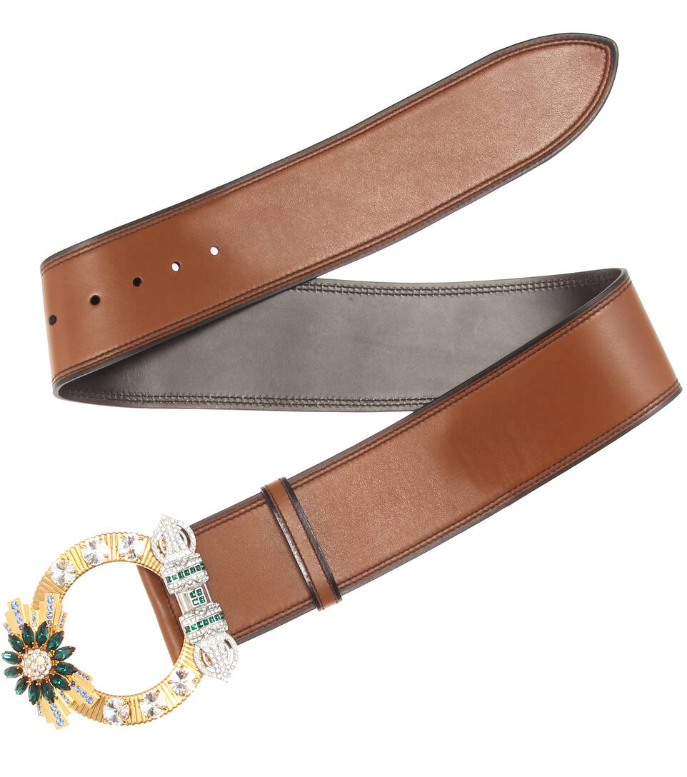 Crystalembellished leather belt Luxury Fashion for Women / Designer clothing