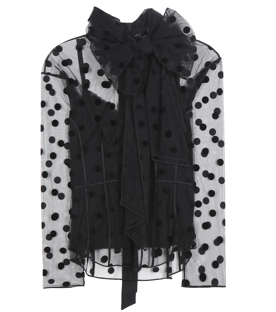 Marc Jacobs Tüllbluse mit Polkadots