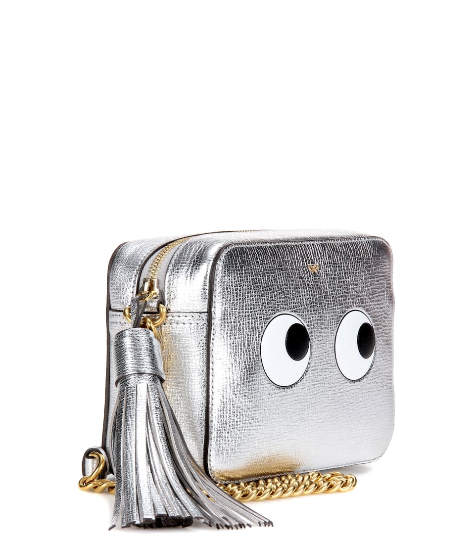 ANYA HINDMARCH 'Eyes' Embossed Metallic Leather Crossbody Bag in