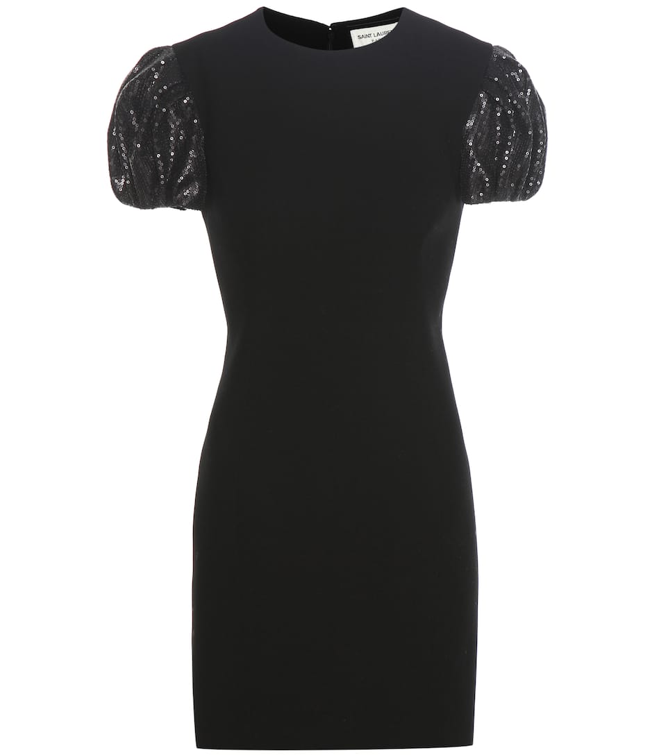Saint Laurent Crêpe-Kleid mit Pailletten