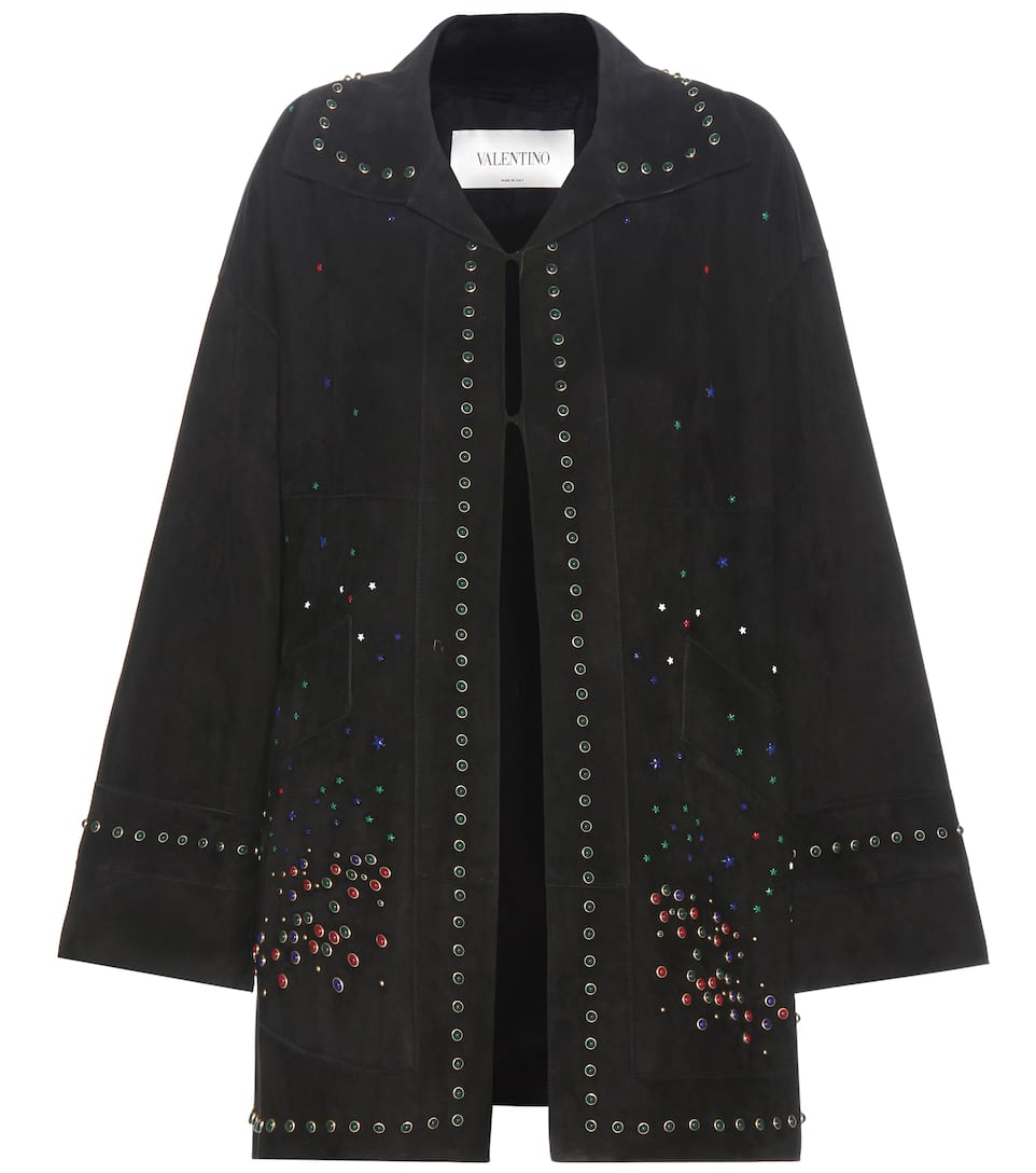 Valentino Verzierte Jacke aus Veloursleder