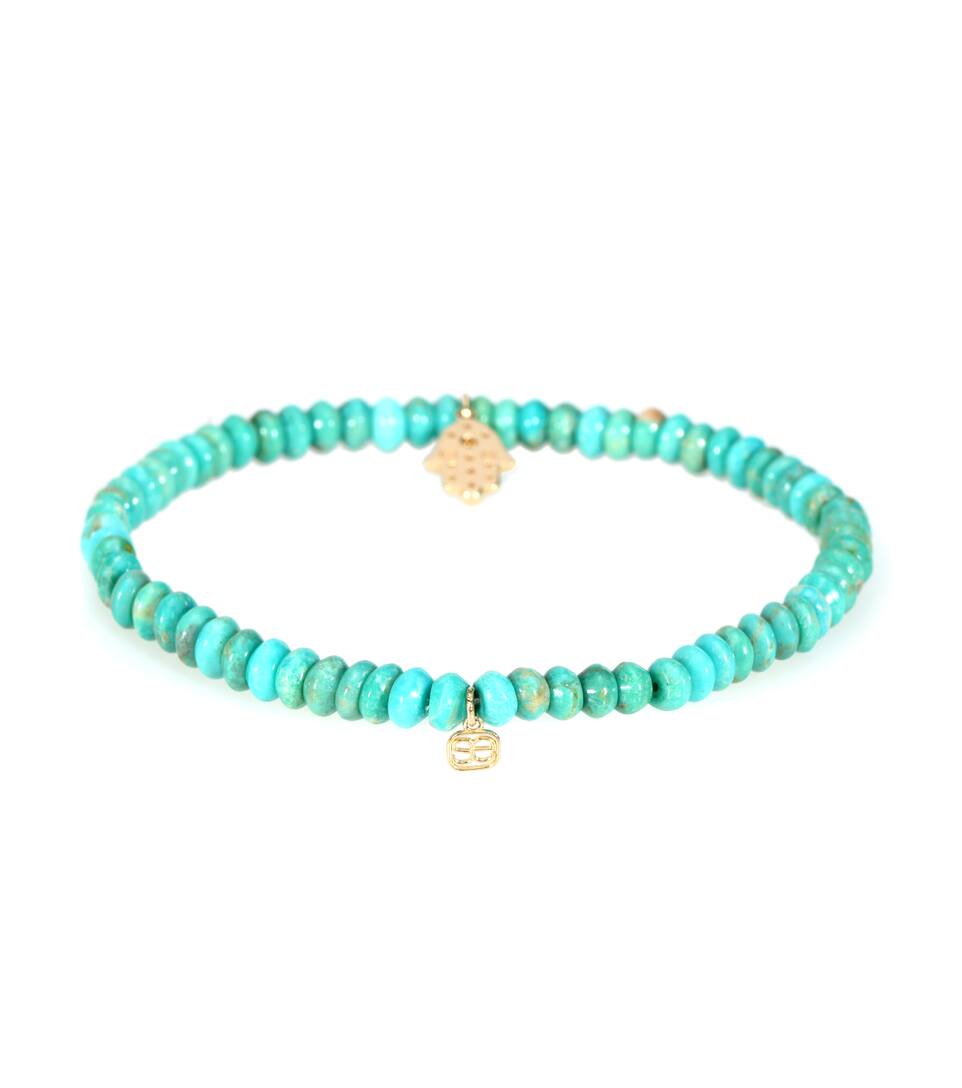 En EvanMytheresa Hamsa Sydney Blancs 14 Et Turquoise Artnbsp;p00343449 CtDiamants Bracelet Baby Avec Charm Jaune Perles com N° Or PkOuXZi