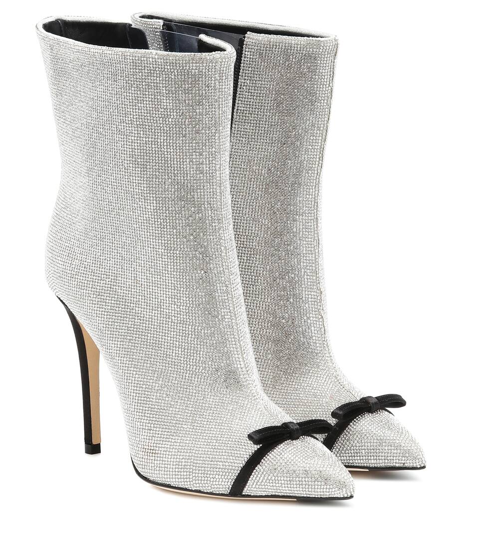 Marco De Vincenzo Boots CRYSTAL-EMBELLISHED ANKLE BOOTS