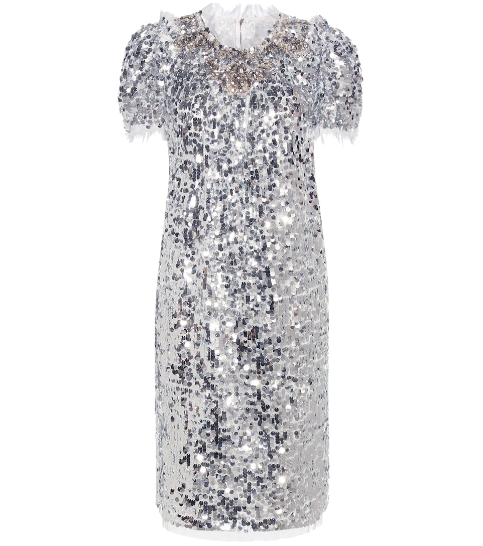 Dolce & Gabbana Besticktes Tüllkleid mit Pailletten