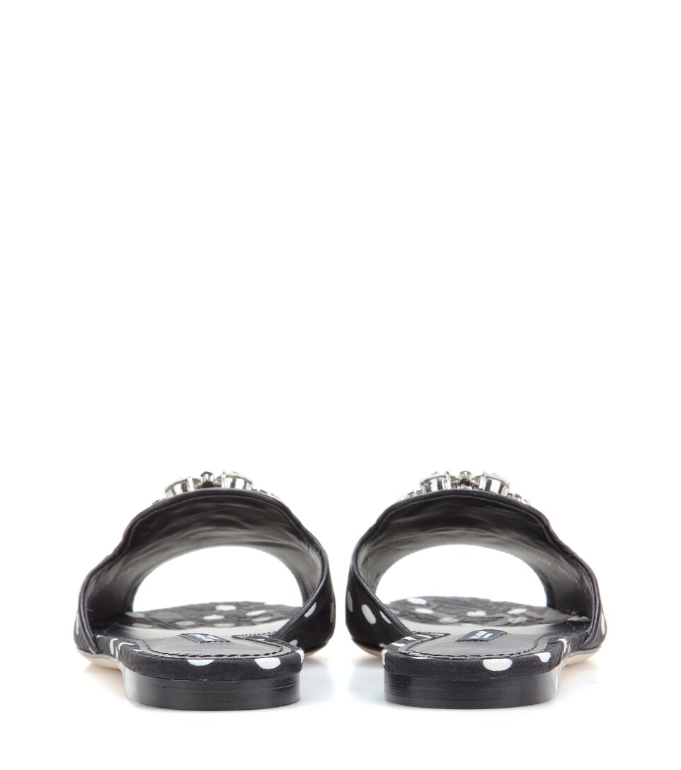 DOLCE & GABBANA Polka-Dot Print Crystal-Embellished Slides in Additional Details Will Be Added 