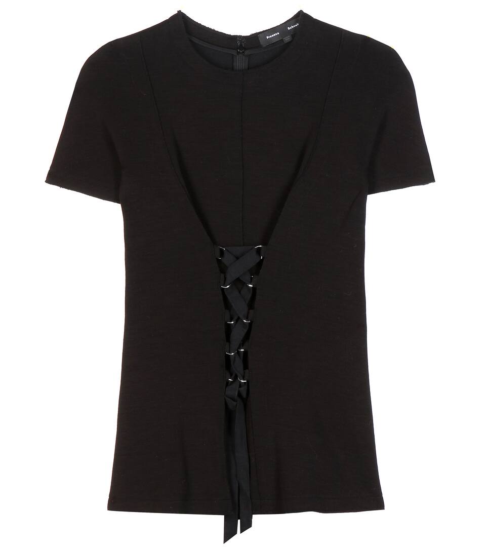 Proenza Schouler Jersey-Top aus Wolle und Baumwolle mit Schnürung