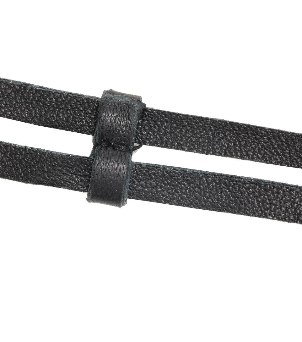 LOREN STEWART Leather and 14kt gold necklace