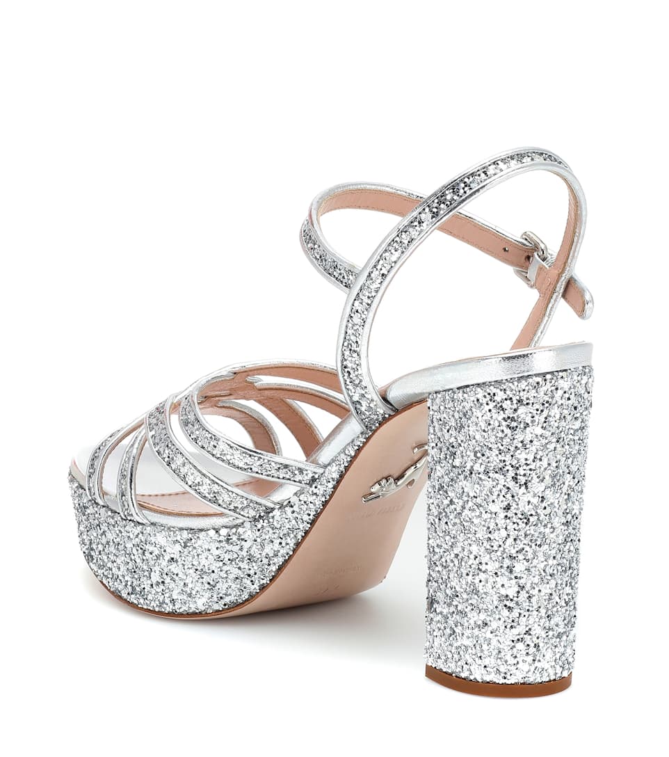 Plateau N° Paillettes Et CuirMiu Artnbsp;p00368744 Sandales À Mytheresa bf7v6gyY