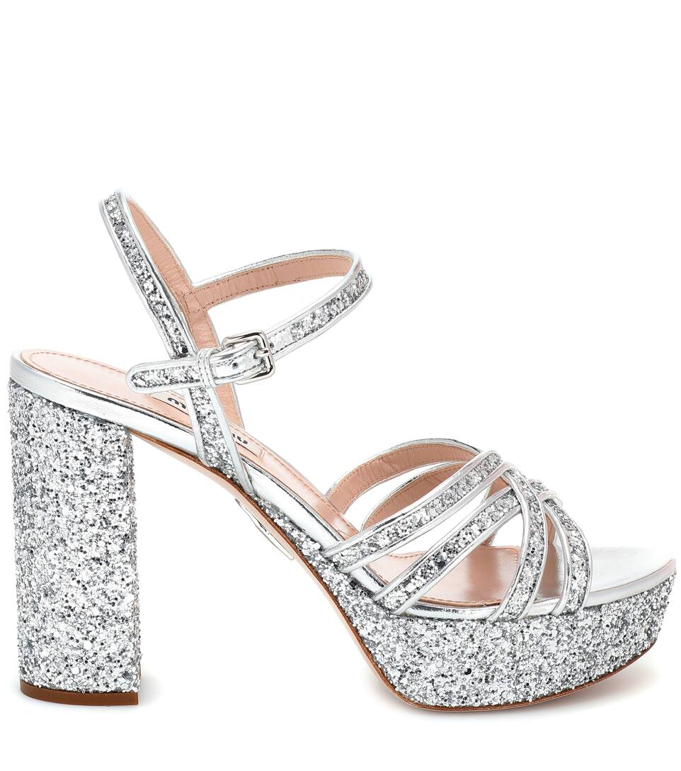 Plateau N° Paillettes Et CuirMiu Artnbsp;p00368744 Sandales À Mytheresa bf7v6gyY