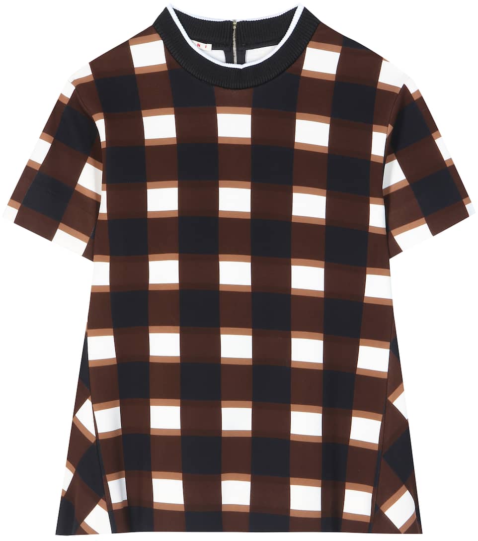 Marni Top aus Neopren mit Karomuster