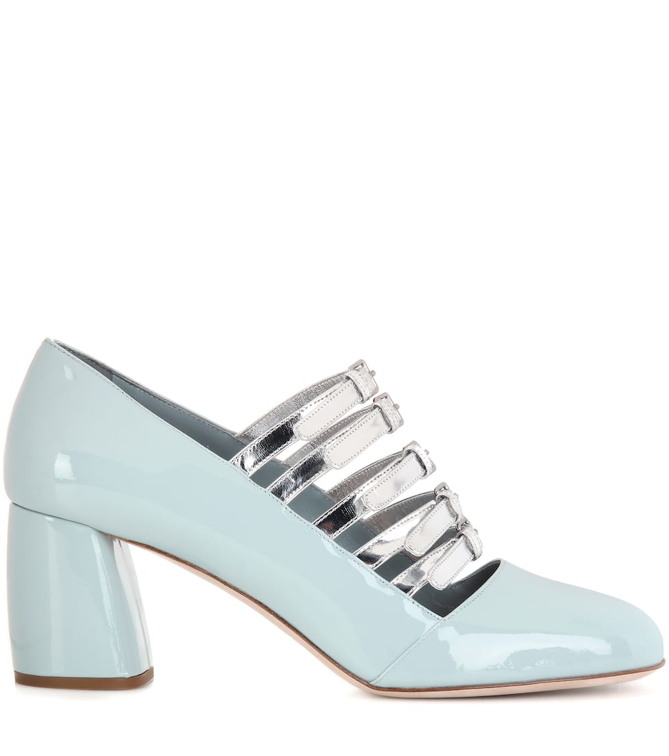 miu miu patent leather platform pumps