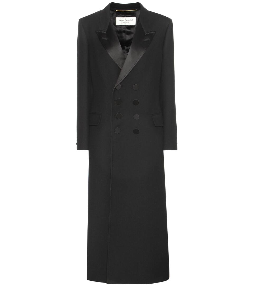 Saint Laurent Doppelreihiger Wollmantel