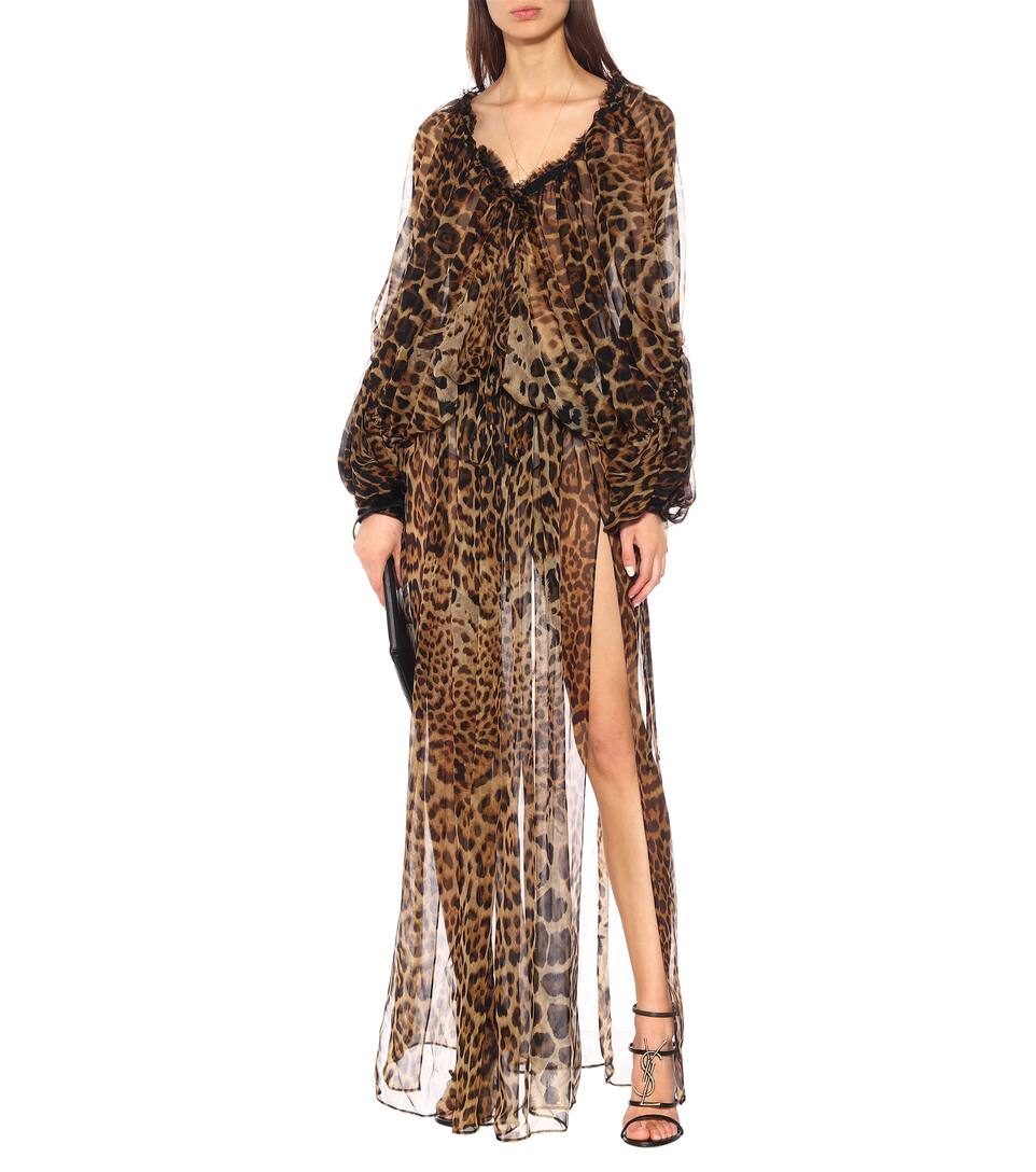 N° En Soie Laurent Robe Longue ImpriméeSaint Mytheresa Artnbsp;p00373454 b6yvmIYf7g
