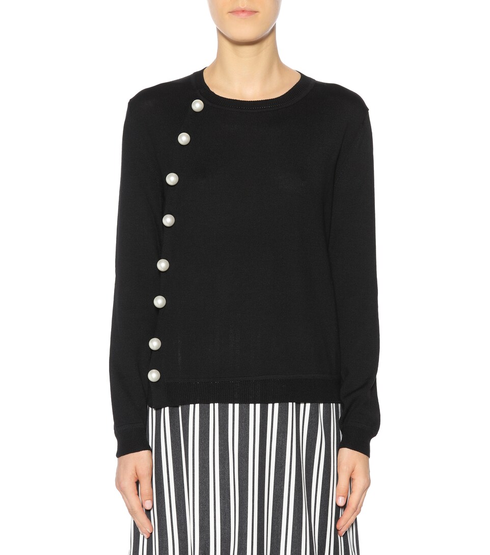 ALTUZARRA Minamoto AsymmetricFront Wool Sweater in Black ModeSens