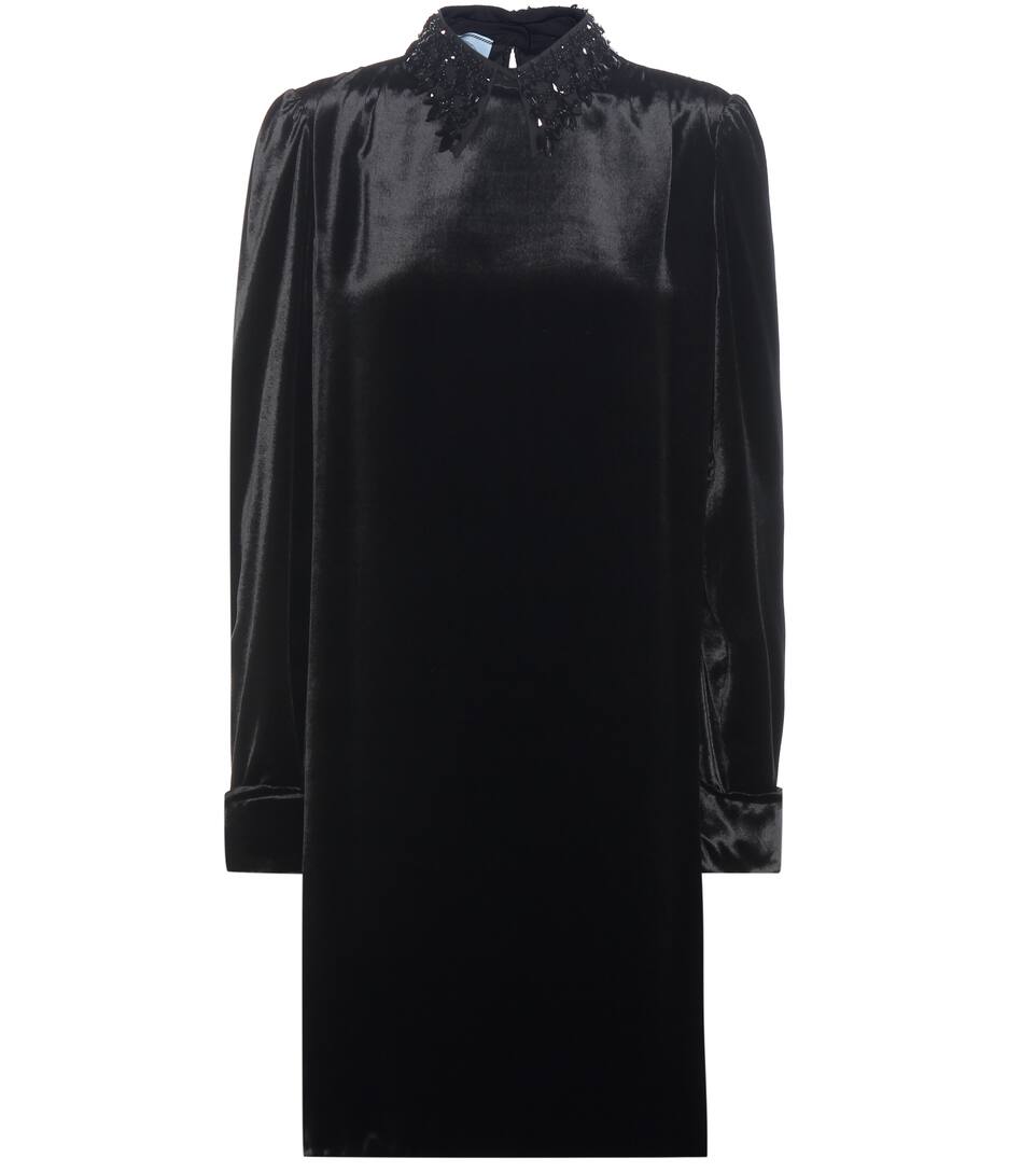 Prada Verziertes Samtkleid
