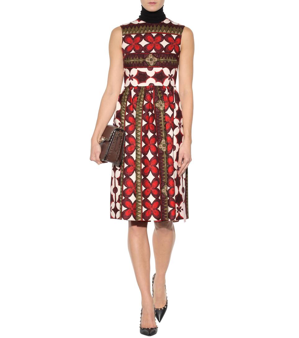 Printed Wool And Silk Dress Valentino » mytheresa