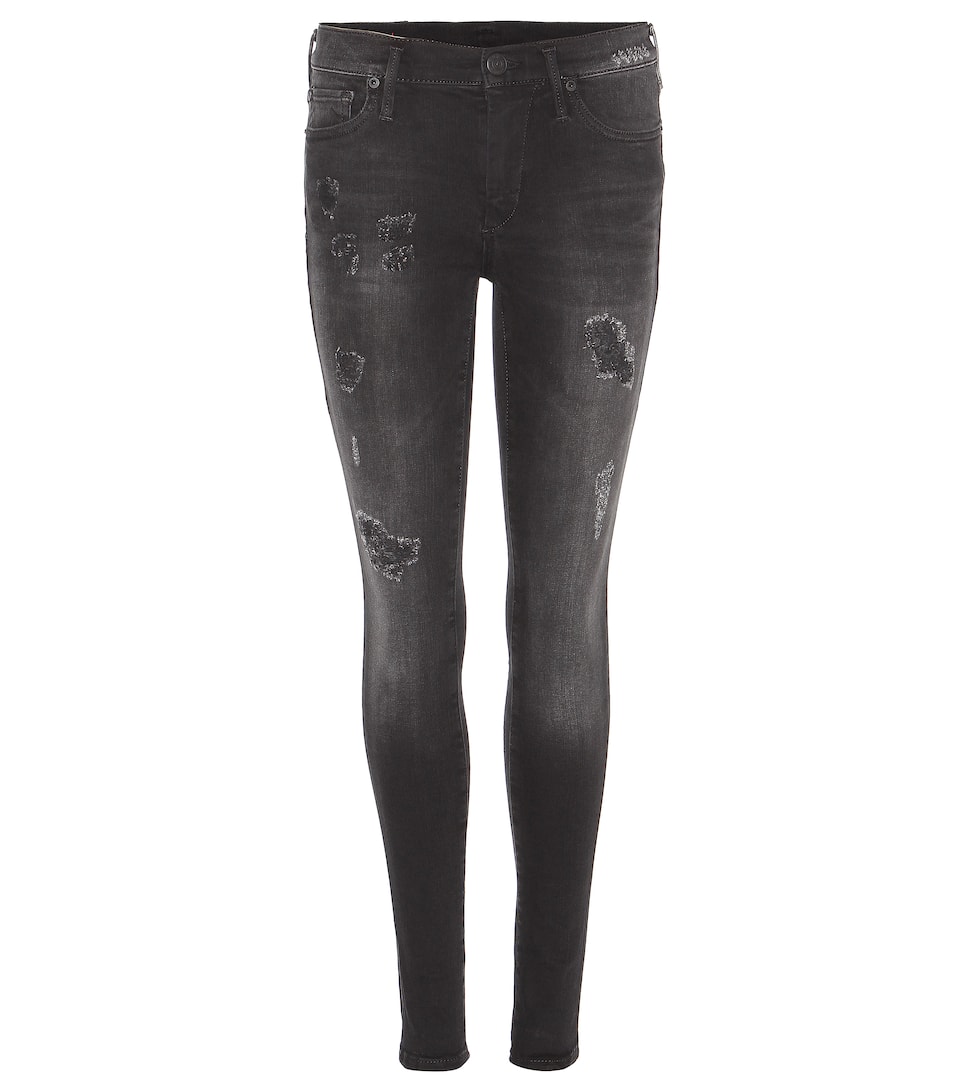 True Religion Halle Mid-Rise Super Skinny distressed Jeans