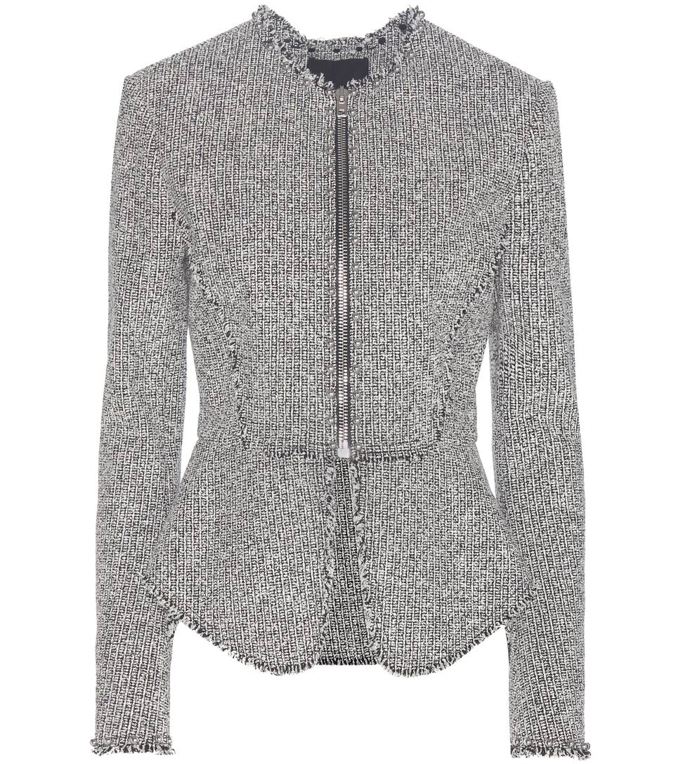 Alexander Wang Tweedblazer aus einem Baumwollgemisch mit Peplumvolant