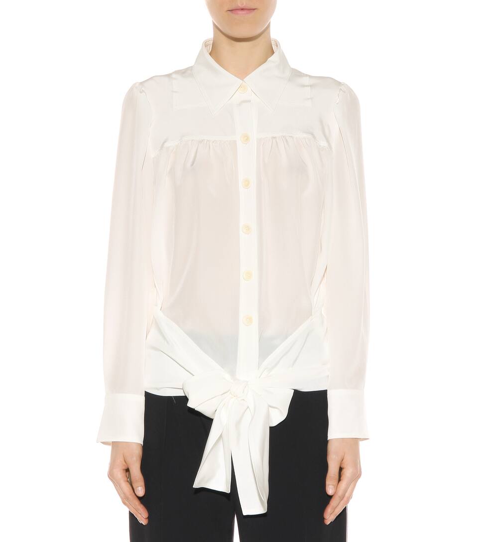silk cropped blouse