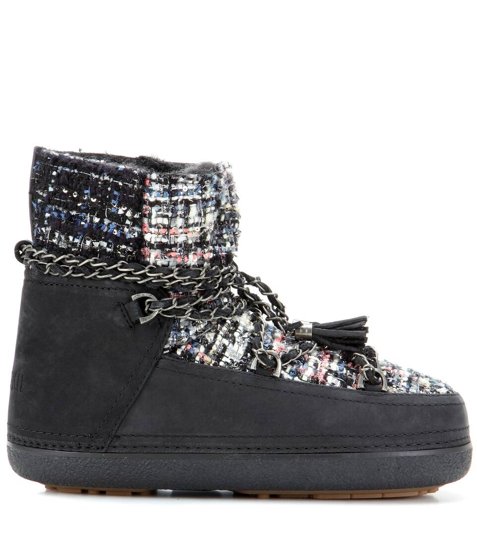 INUIKII Lady Low Suede And Fabric Ankle Boots, Llack ModeSens