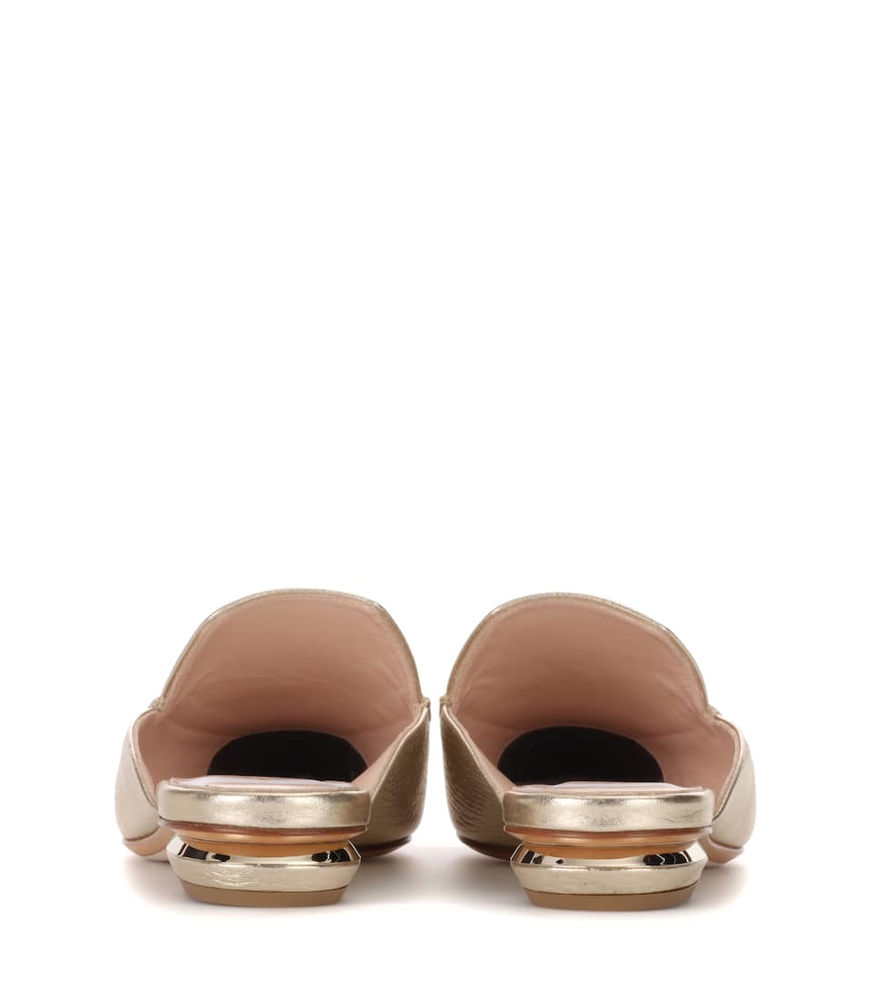 NICHOLAS KIRKWOOD Beya Metallic Leather Mules in Platieo ModeSens
