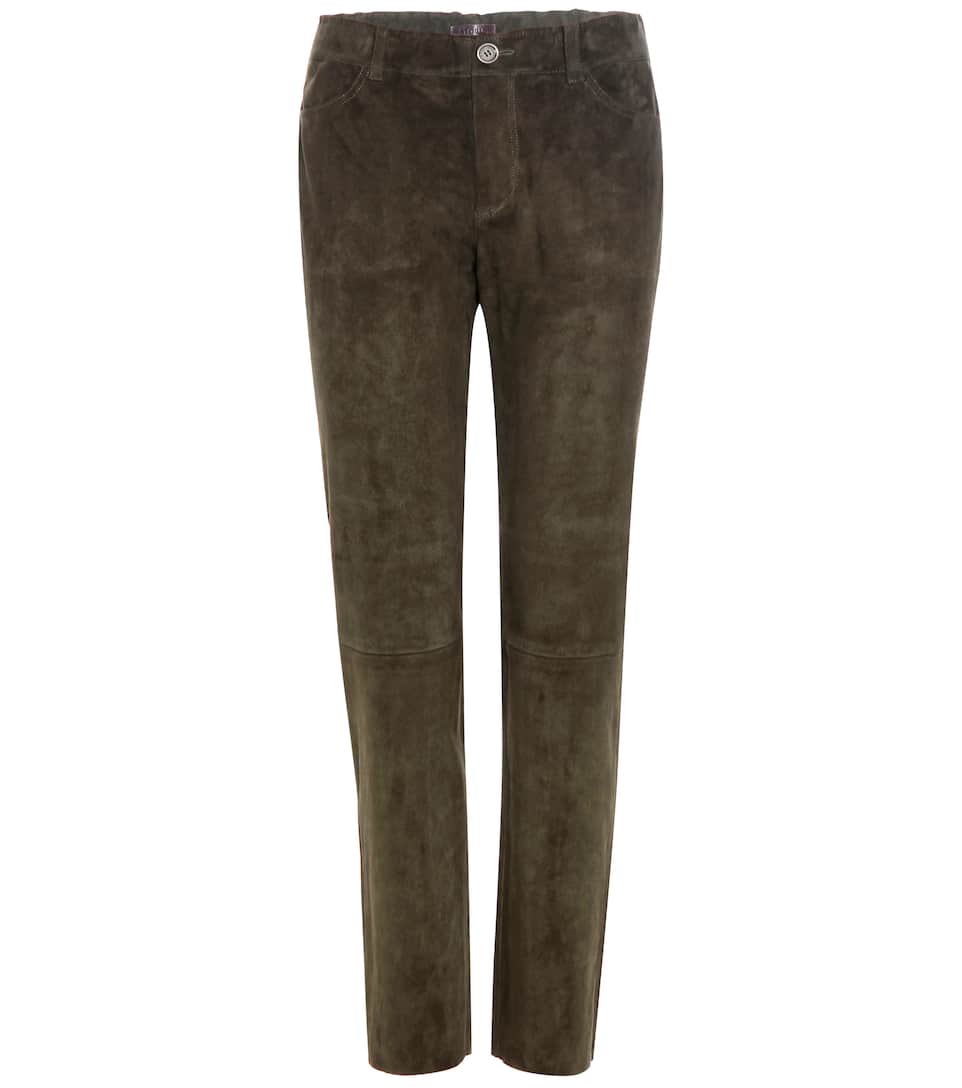 Stouls Cropped-Hose Clark aus Veloursleder