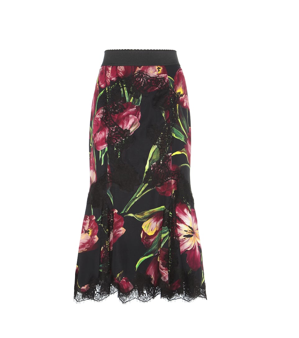 Dolce & Gabbana Bedruckter Rock aus einem Seiden-Baumwollgemisch