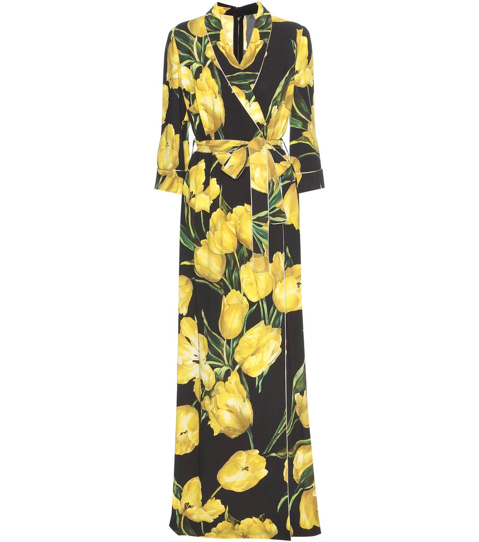 Dolce & Gabbana Bedrucktes Wickelkleid aus Crêpe