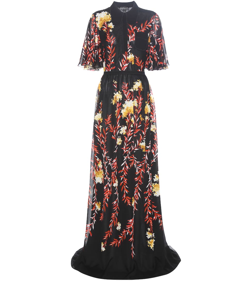 Giambattista Valli Bodenlanges Printkleid aus Seide