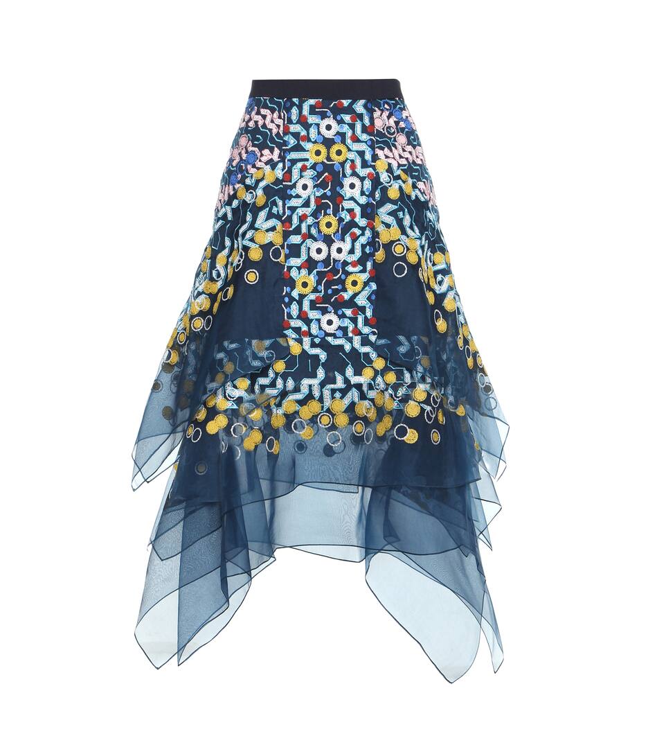 Peter Pilotto Bestickter Rock aus Seiden-Organza