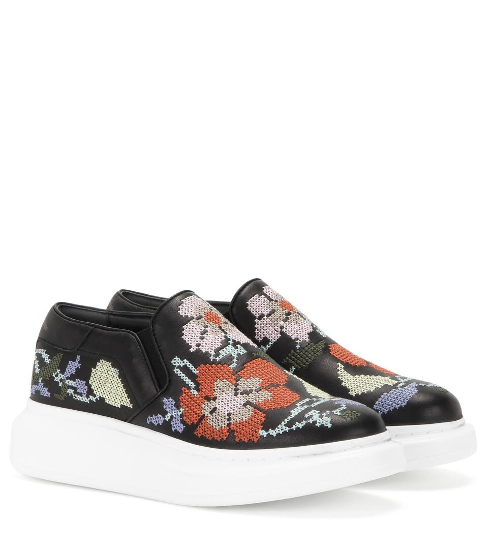 designer slip on sneakers mytheresa embroidered slip on platform leather designer slip on sneakers mytheresa embroidered slip on platform leather