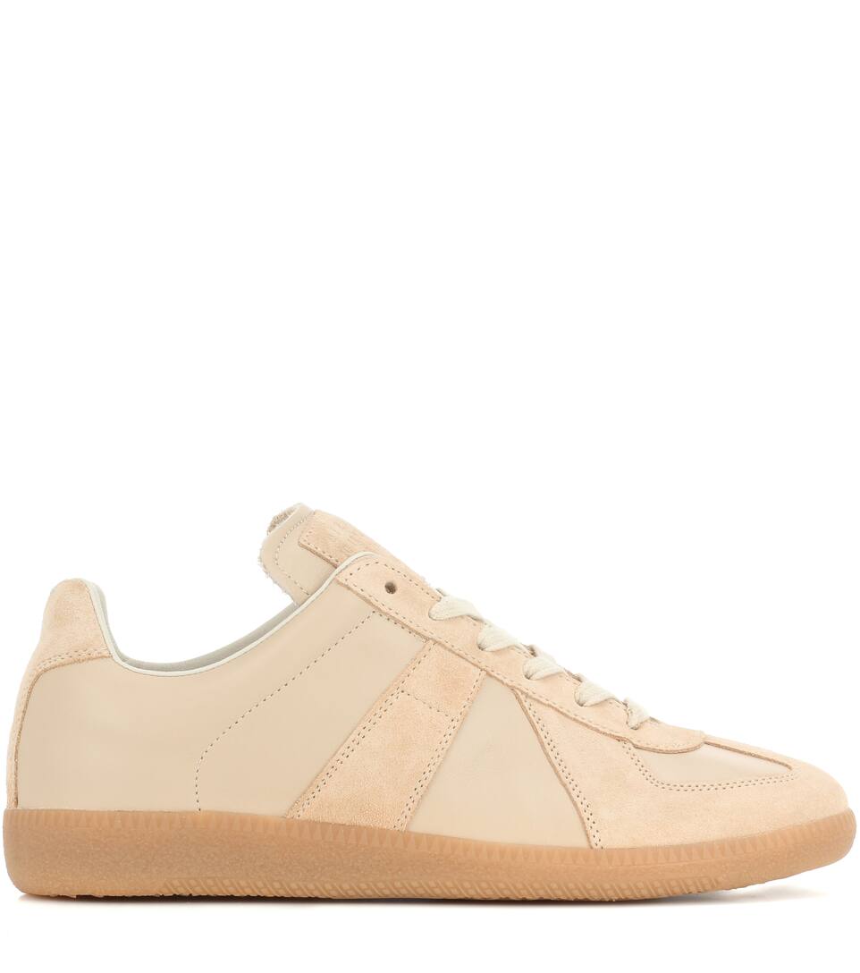MAISON MARGIELA Replica leather and suede sneakers