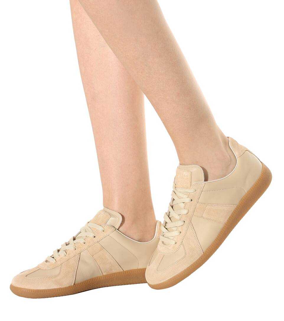 MAISON MARGIELA Replica leather and suede sneakers