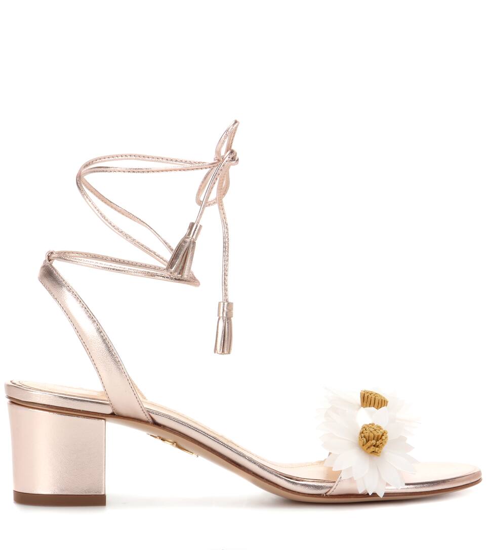 CHARLOTTE OLYMPIA Tara embellished metallic leather sandals