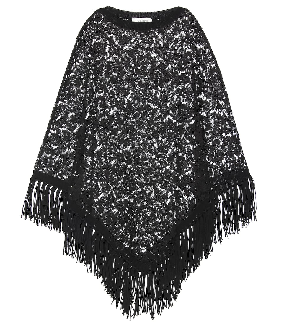 Valentino Spitzenponcho mit Fransen