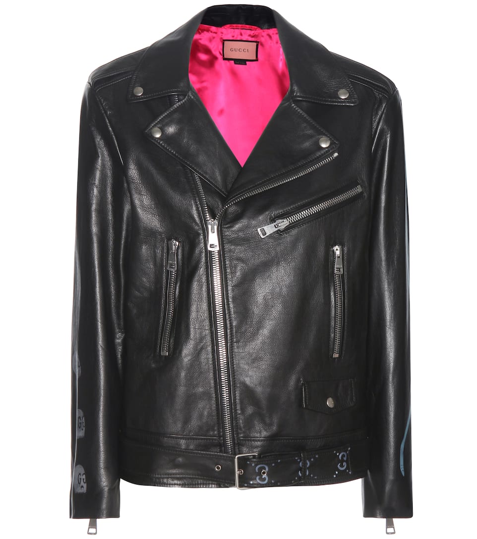Gucci Lederjacke mit Print