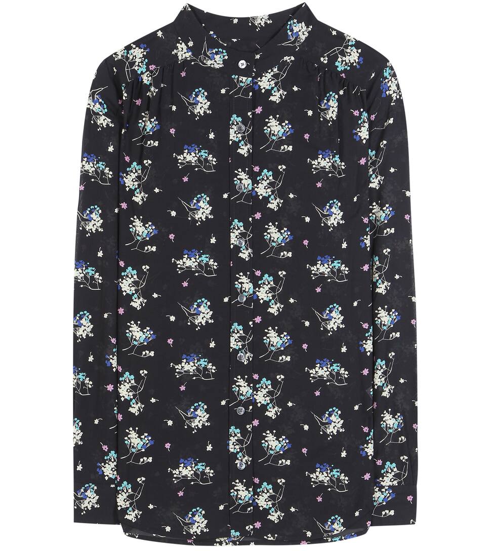 Closed Printbluse aus Baumwolle und Seide
