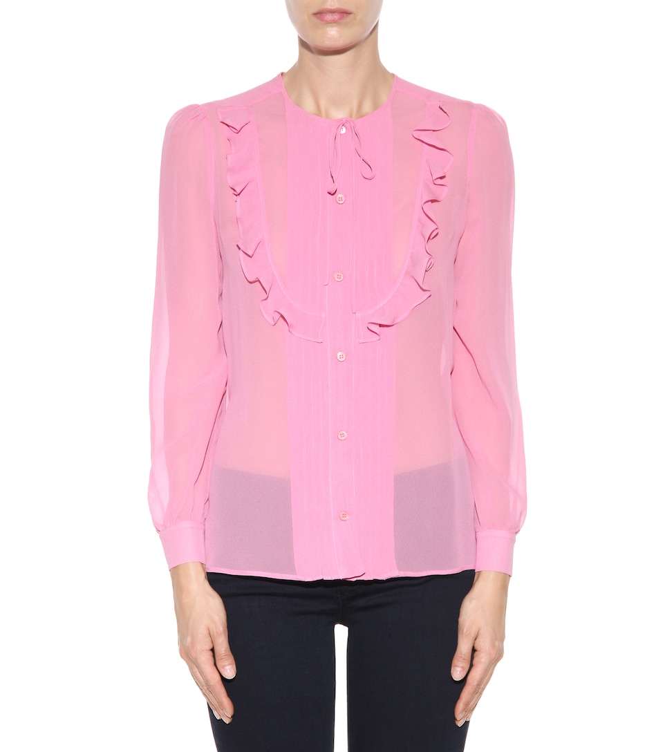 MIU MIU Ruffled Silk Blouse