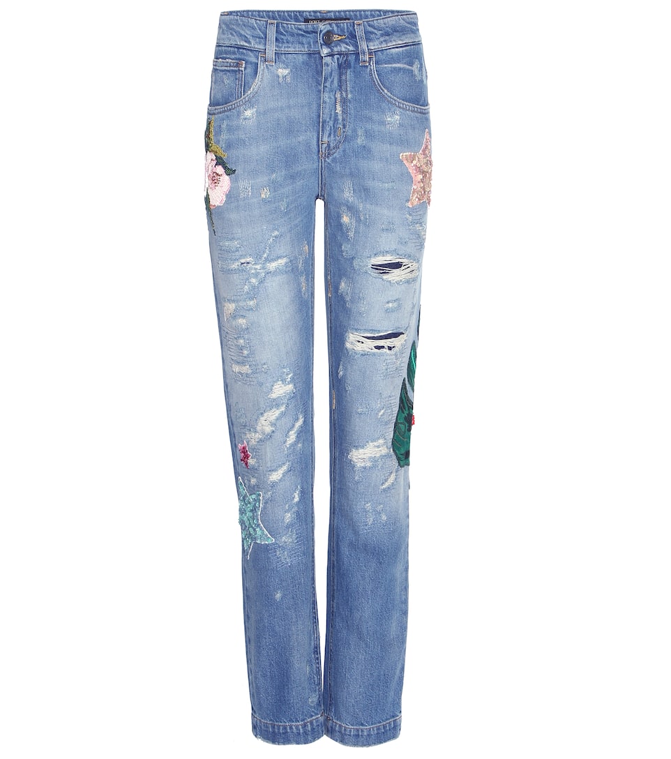 Dolce & Gabbana Boyfriend-Jeans mit Verzierung