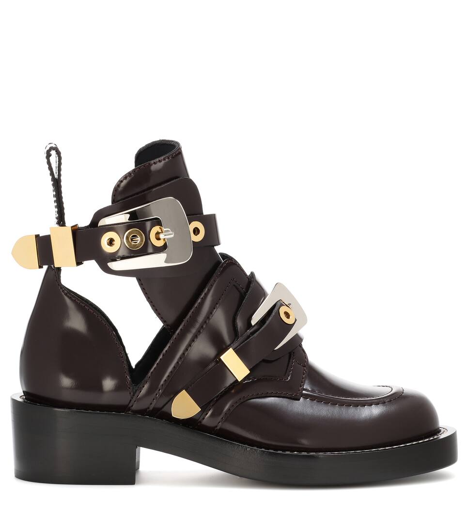 BALENCIAGA CEINTURE LEATHER DERBY BOOTS