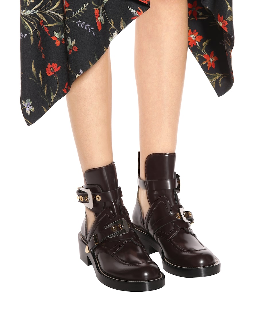 BALENCIAGA CEINTURE LEATHER DERBY BOOTS