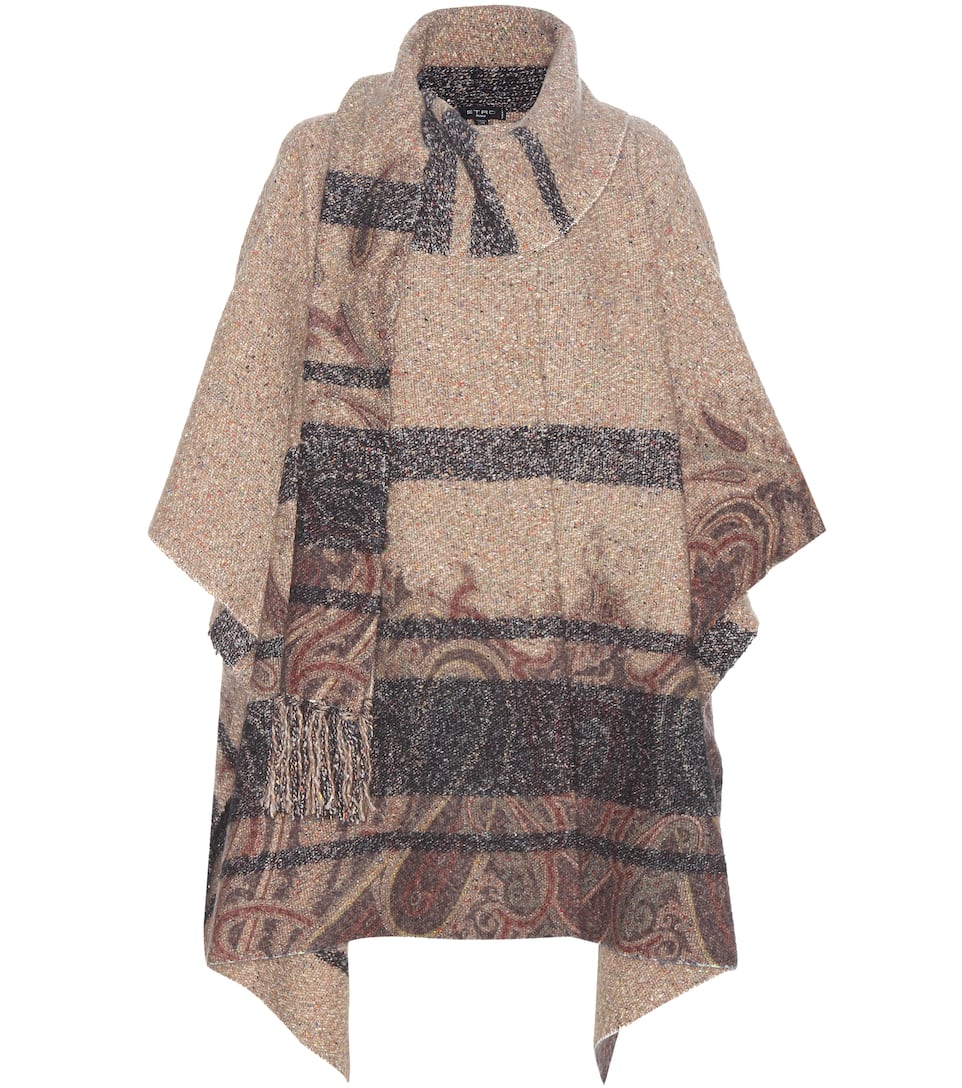 Etro Poncho aus einem Woll-Seidengemisch