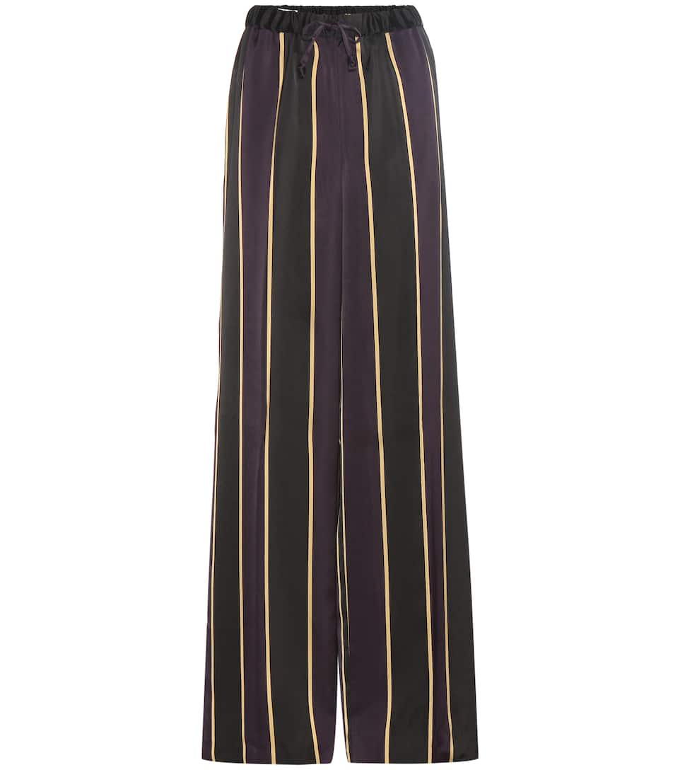 Dries Van Noten Gestreifte Satinhose