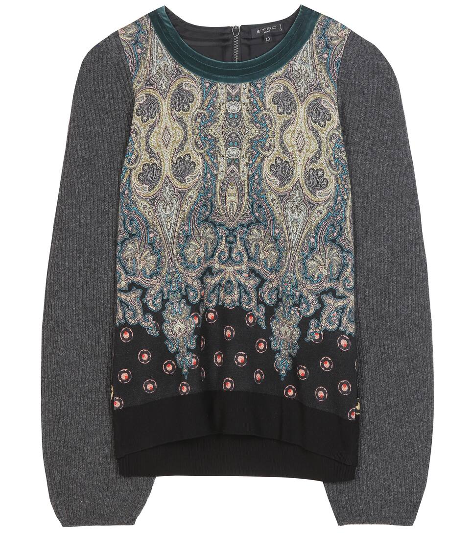 Etro Bedruckter Pullover aus Wolle