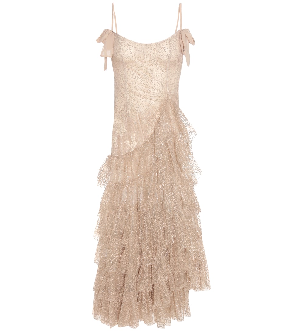 Alessandra Rich Verzierte Robe Swan aus Tüll