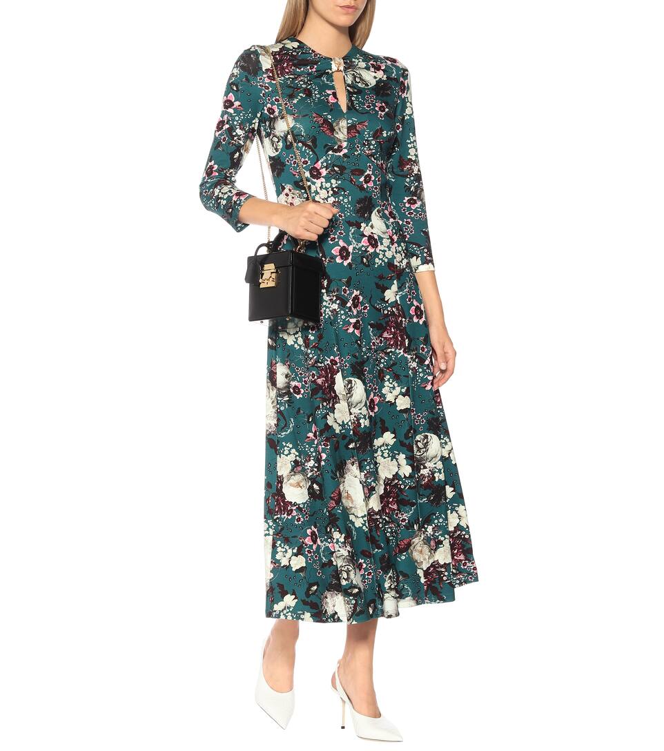 Imprimée Robe Midi Artnbsp;p00390461 En Jersey ErdemN° Caralina n0wN8m