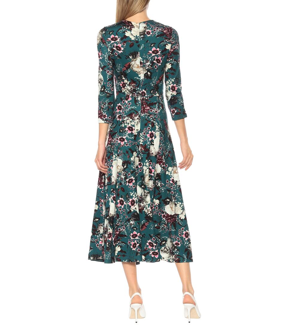 Imprimée Robe Midi Artnbsp;p00390461 En Jersey ErdemN° Caralina n0wN8m